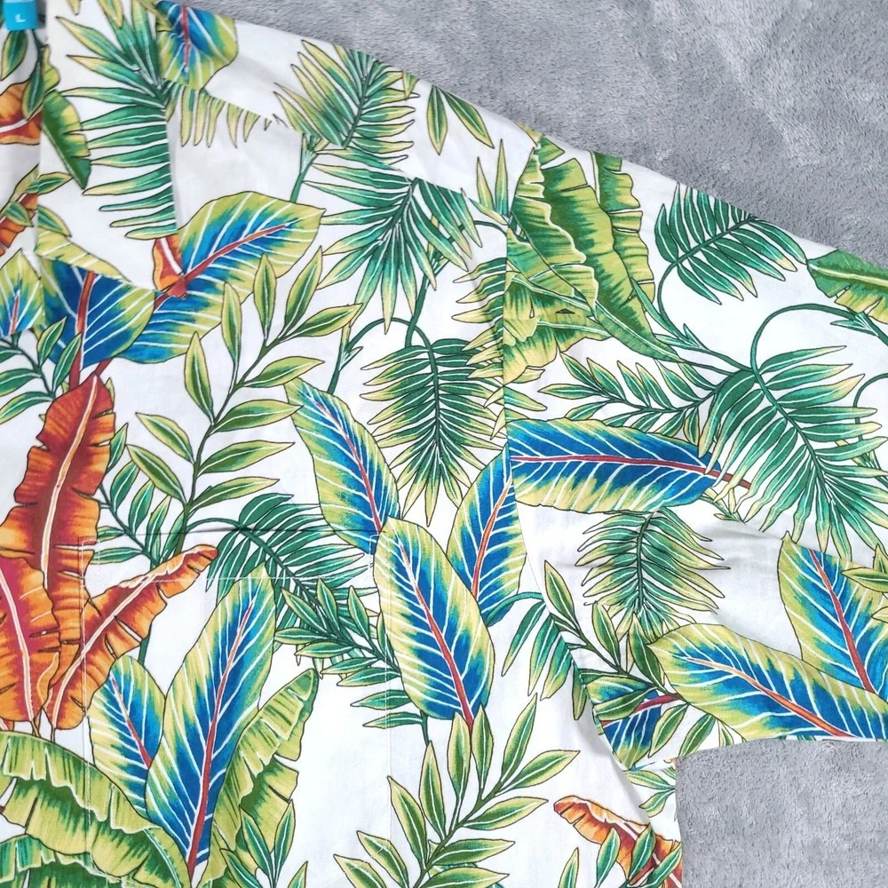 Tori Richard Uniform Hawaiian Shirt Mens Large Hawaiian Aloha Camp Resort Cruise